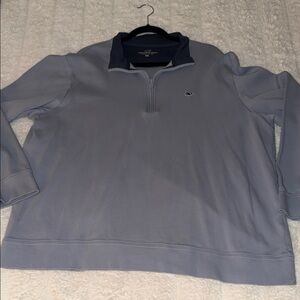 New Vineyard Vines Light Blue Quarter-Zip Sweater
